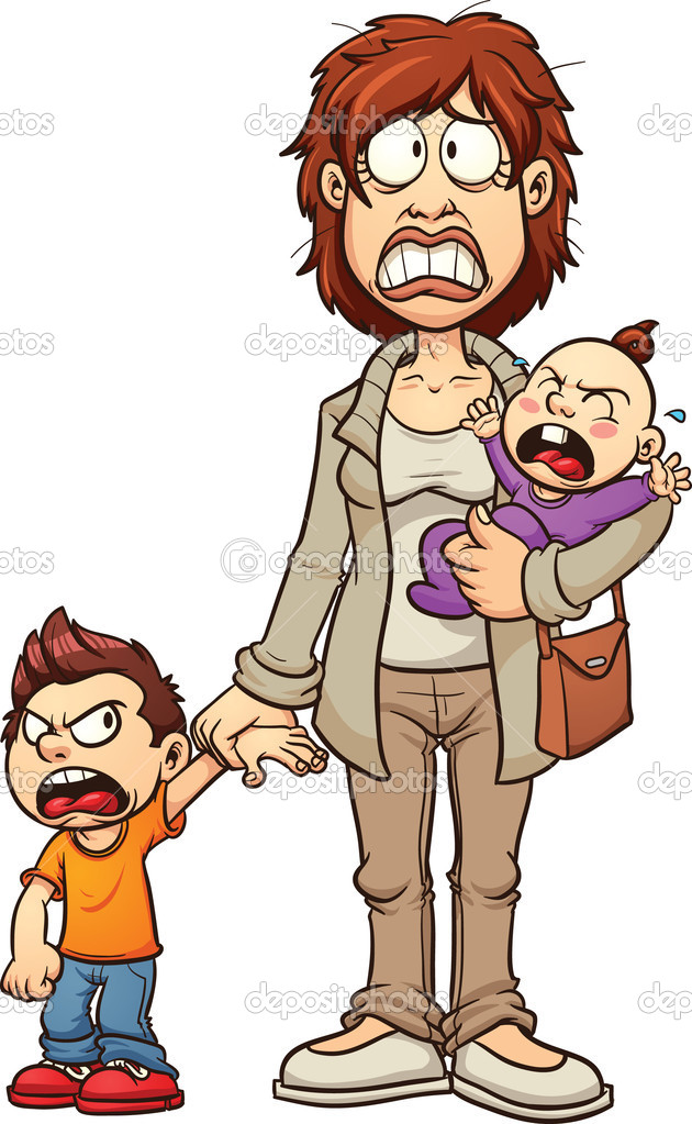stress clipart stressed mother