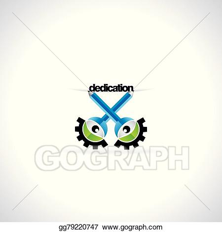 Study clipart dedication. Vector engineering gear illustration