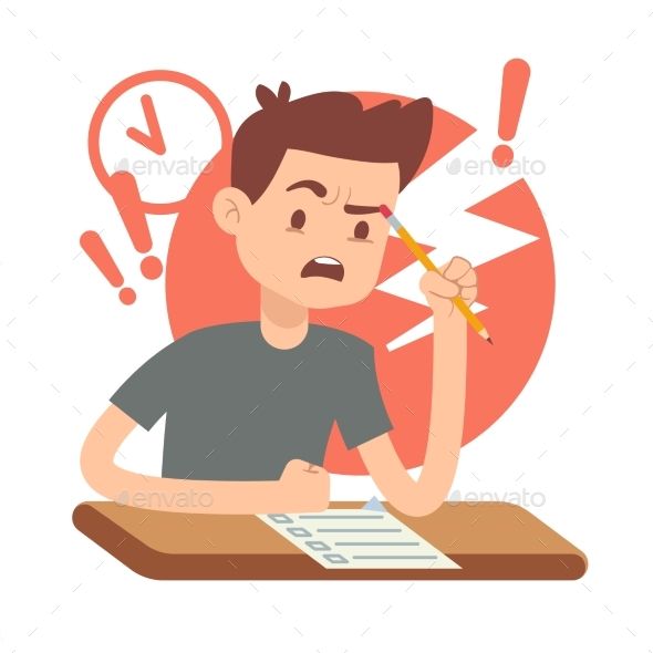 Pin on vector people. Study clipart exam question