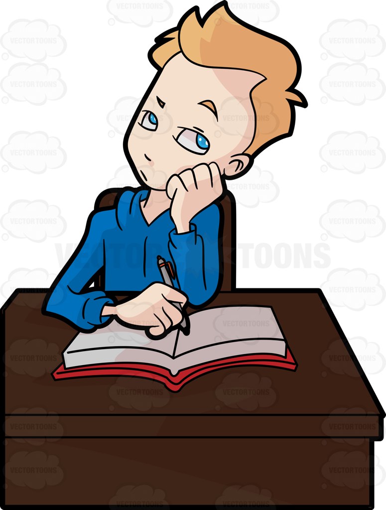 study clipart student thinking