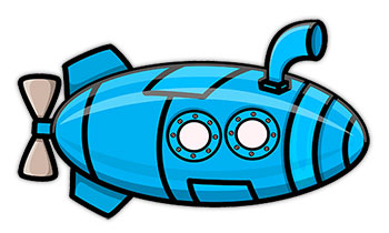 submarine clipart blue submarine