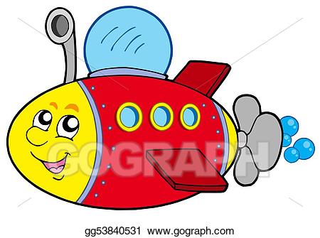 Submarine clipart cartoon. Stock illustration drawing 