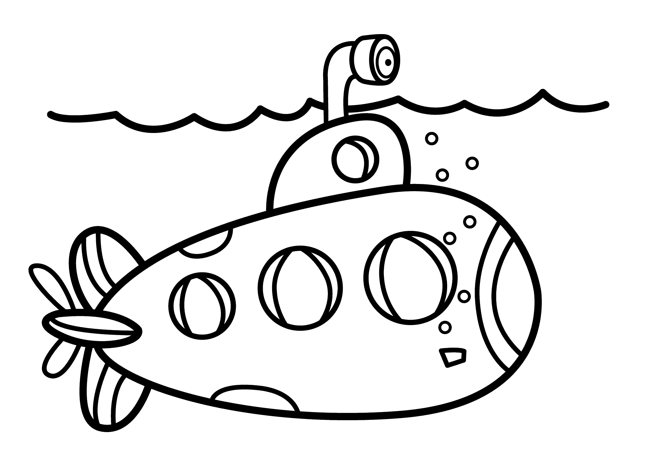 submarine clipart coloring