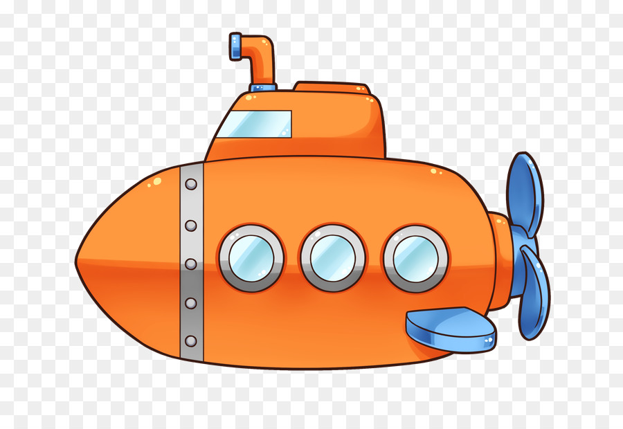 Cartoon png download free. Submarine clipart orange