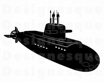 Submarine clipart silhouette. Etsy 
