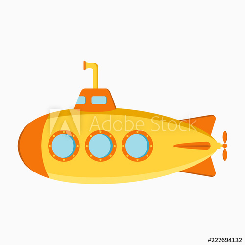 Submarine clipart submarine periscope. Underwater boat with vector