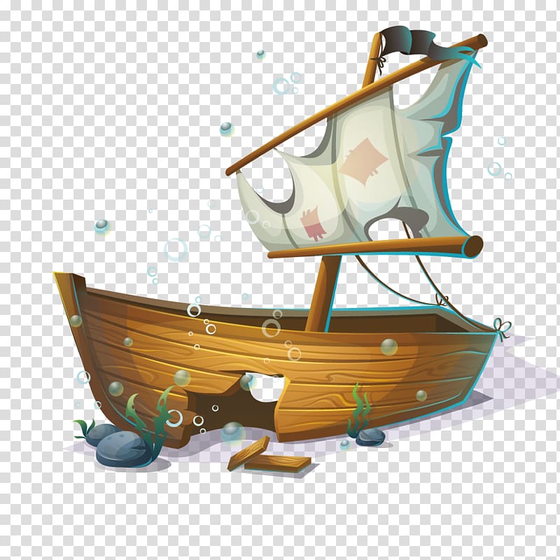 Sunken illustration sailing ship. Submarine clipart toy boat