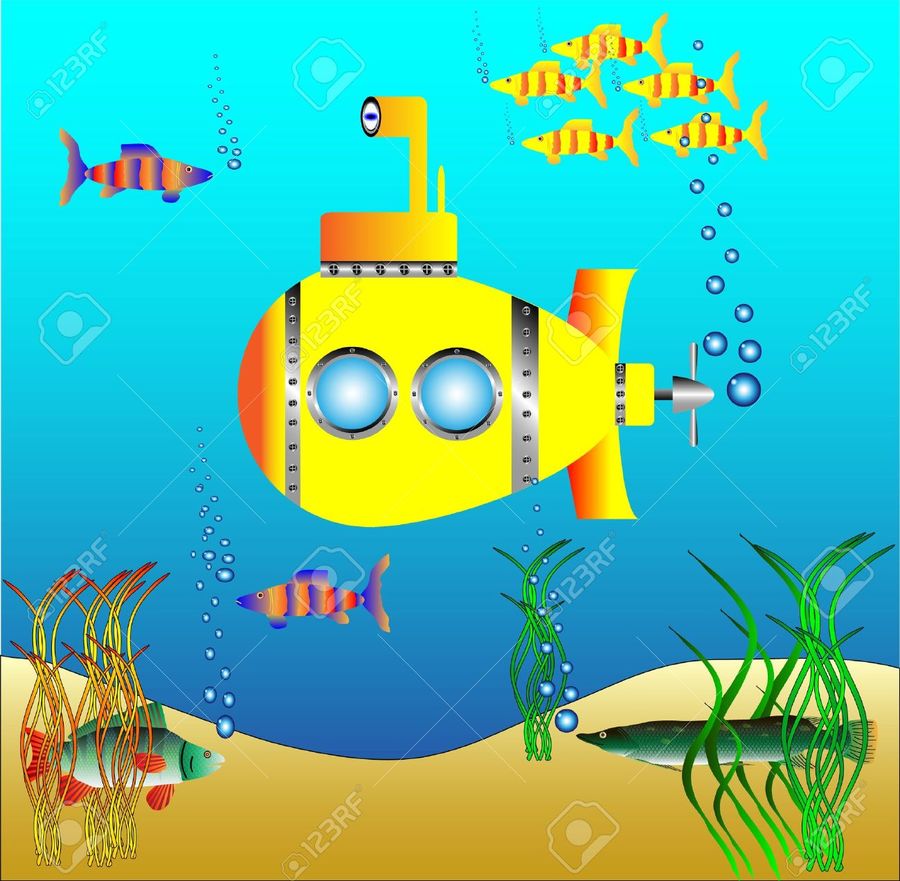 Submarine clipart under sea. Download yellow the clip