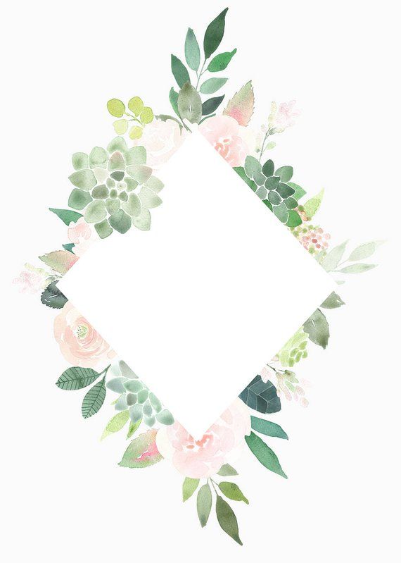Pin on invitation wallpapers. Succulent clipart branch frame