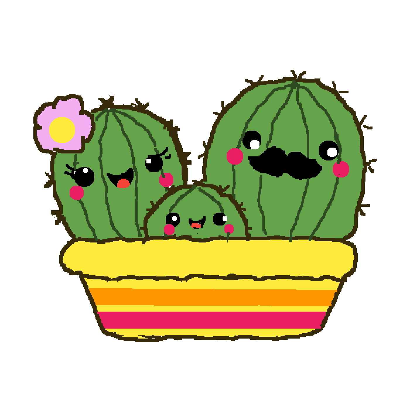 Pixilart slightly derpy cactus. Succulent clipart cuctus