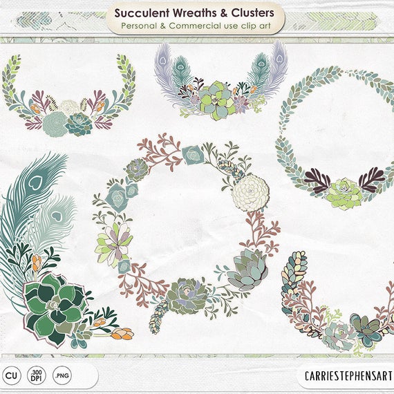 succulent clipart floral border design