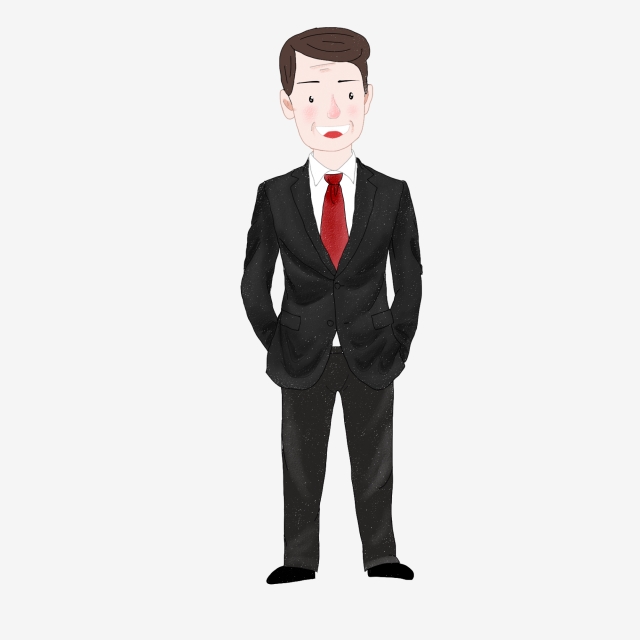 Hand painted formal wear. Suit clipart man character