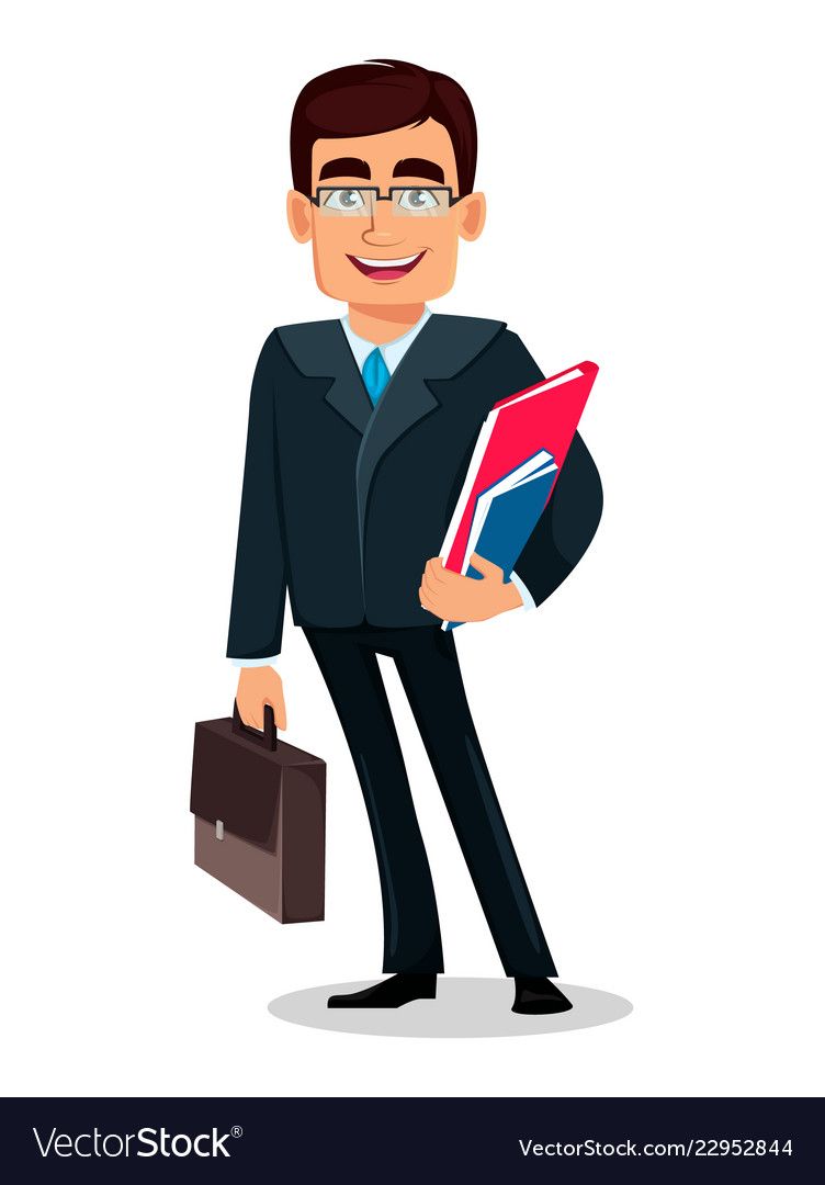 Business cartoon in formal. Suit clipart man character