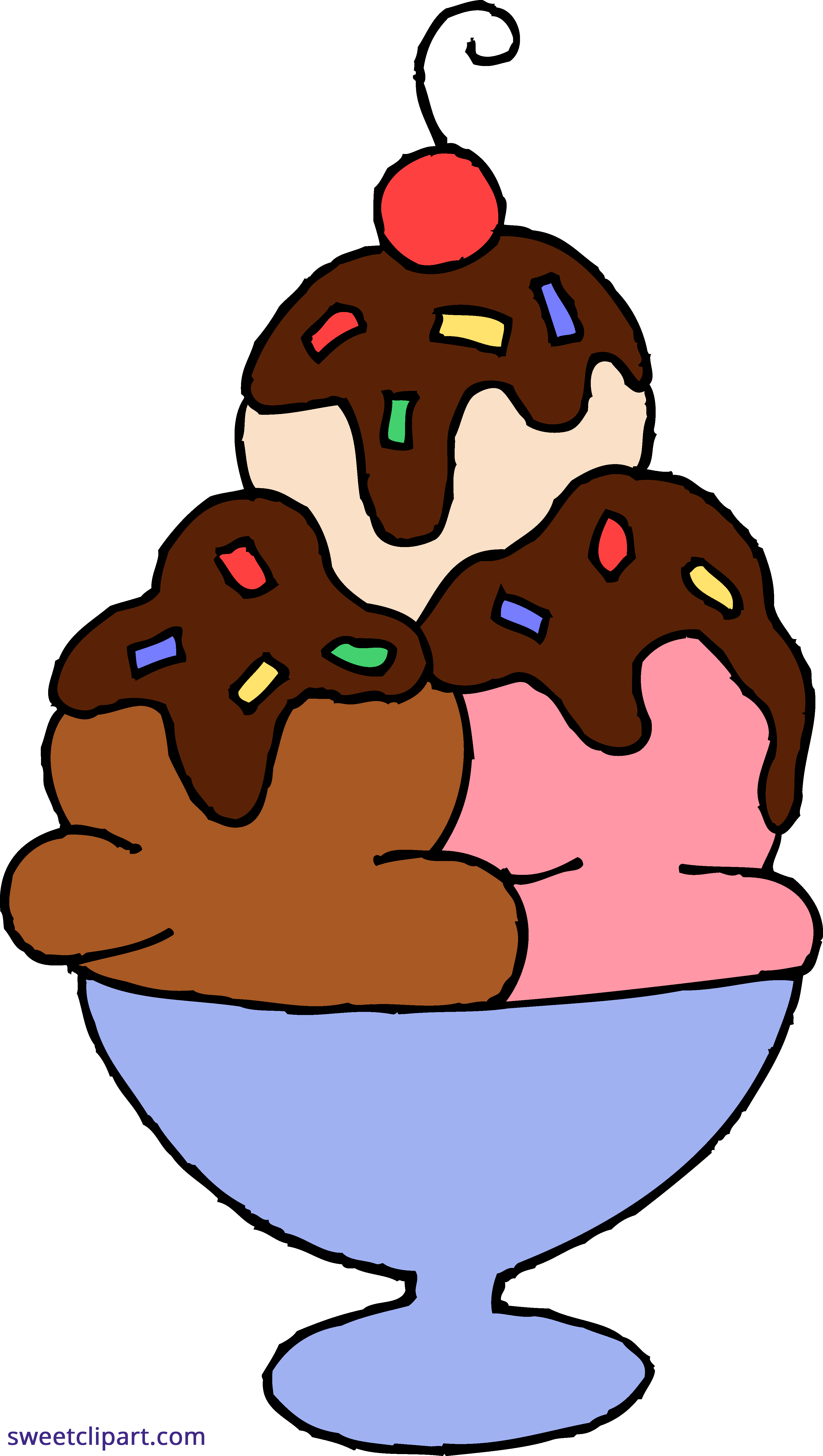 Ice cream sundae sweet. Email clipart simple object