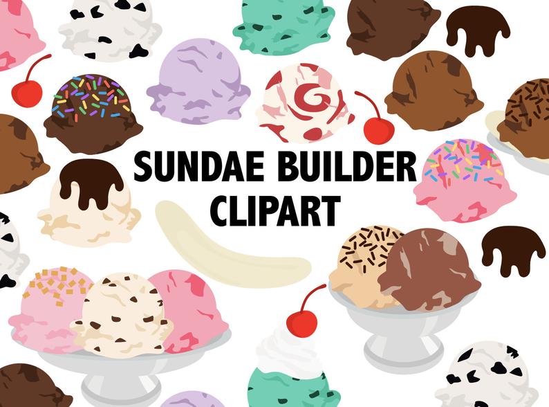Sundae clipart creame. Build your own ice