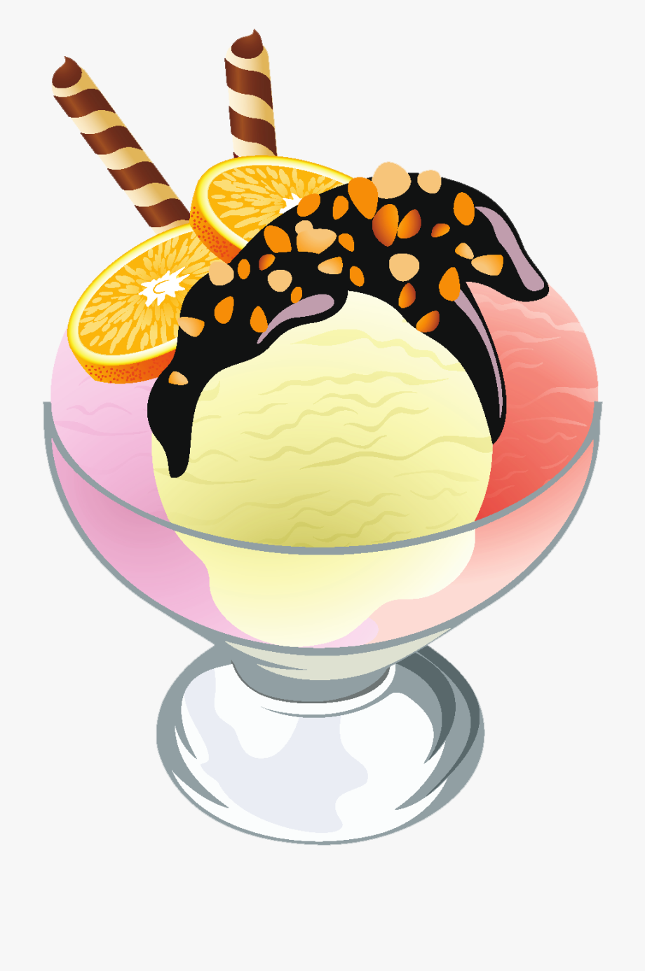 Ice cream transparent picture. Sundae clipart desert food