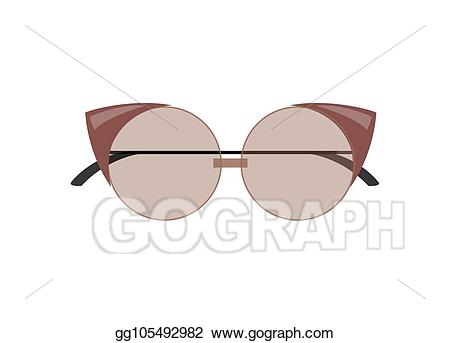 Vector illustration stylish female. Sunglasses clipart fancy glass