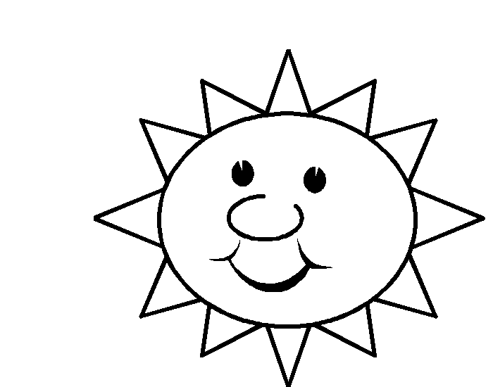 sunny clipart black and white