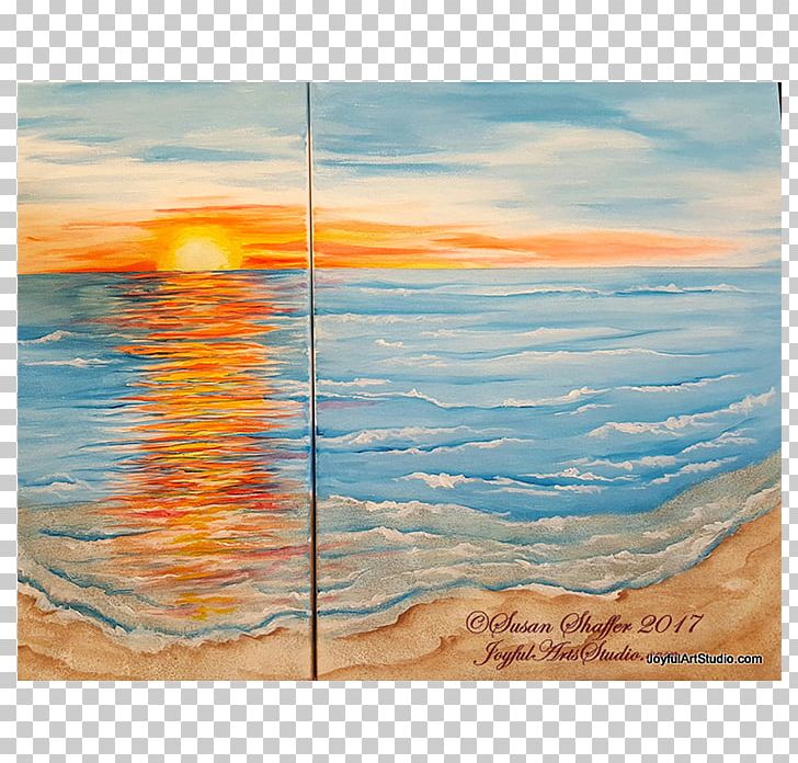 sunset clipart beach painting