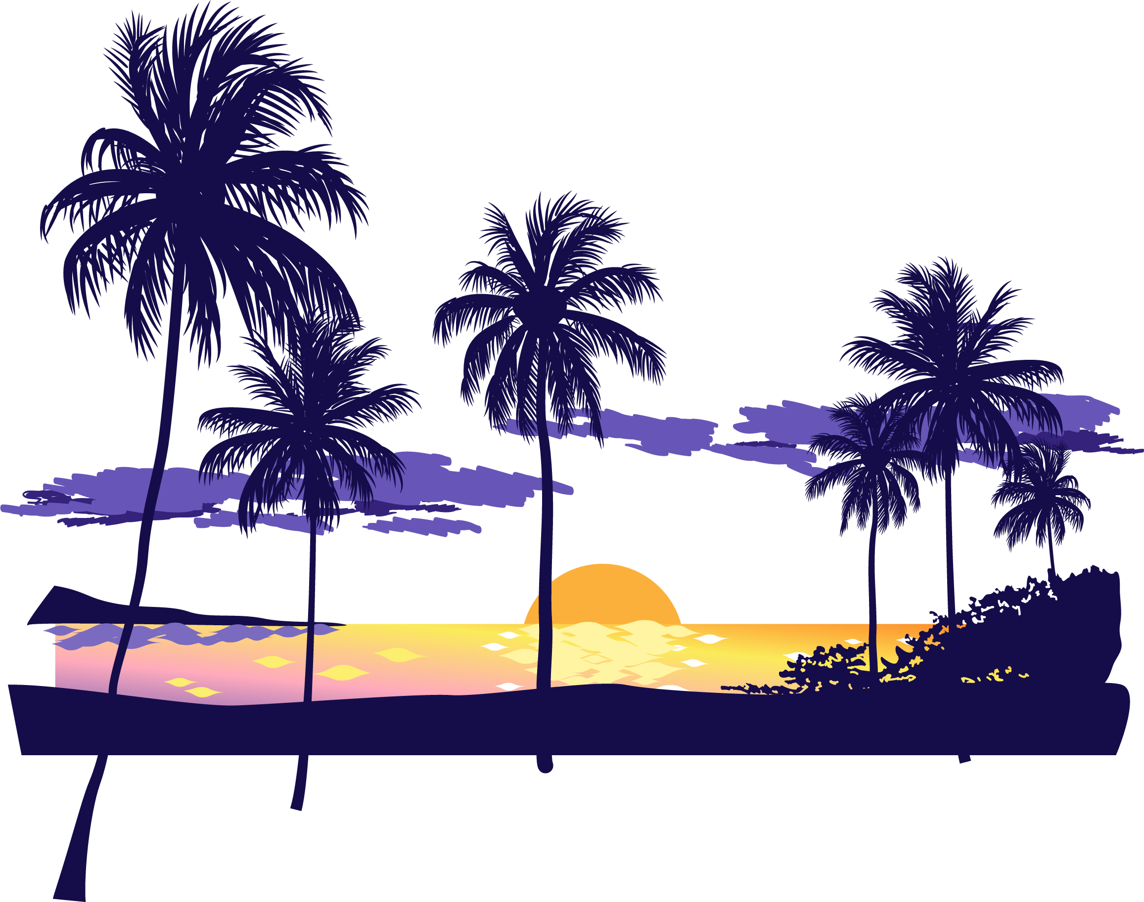sunset clipart beach sunset