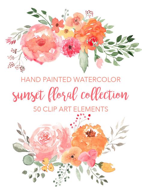 Sunset clipart half. Floral flowers for commercial