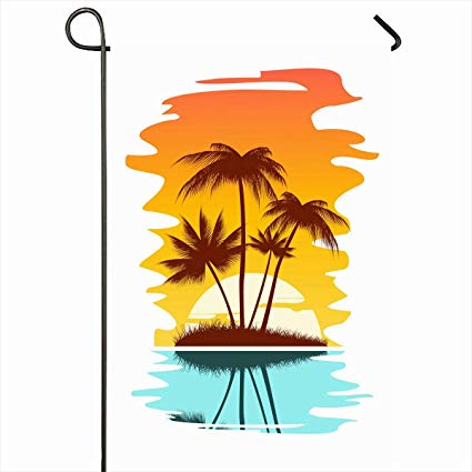 sunset clipart island party