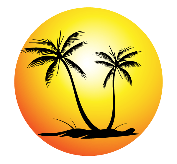 sunset clipart palm tree