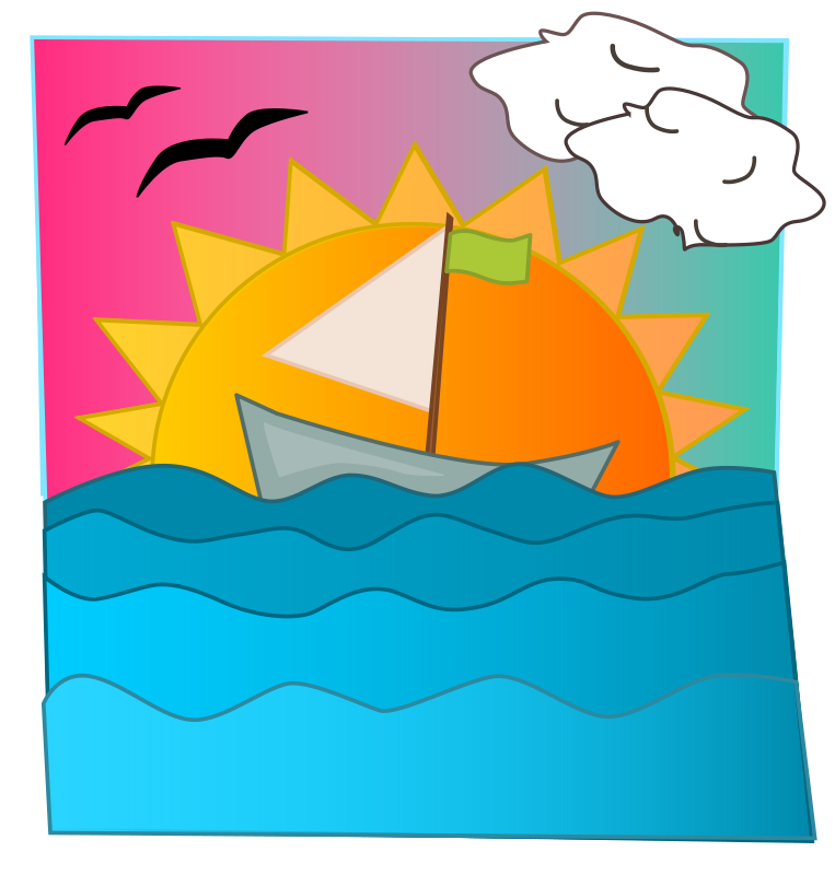 sunset clipart simple