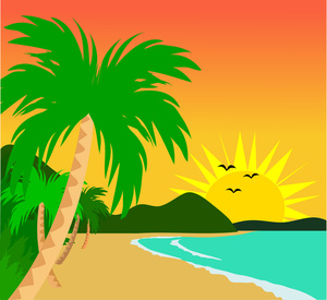 sunset clipart tropical weather