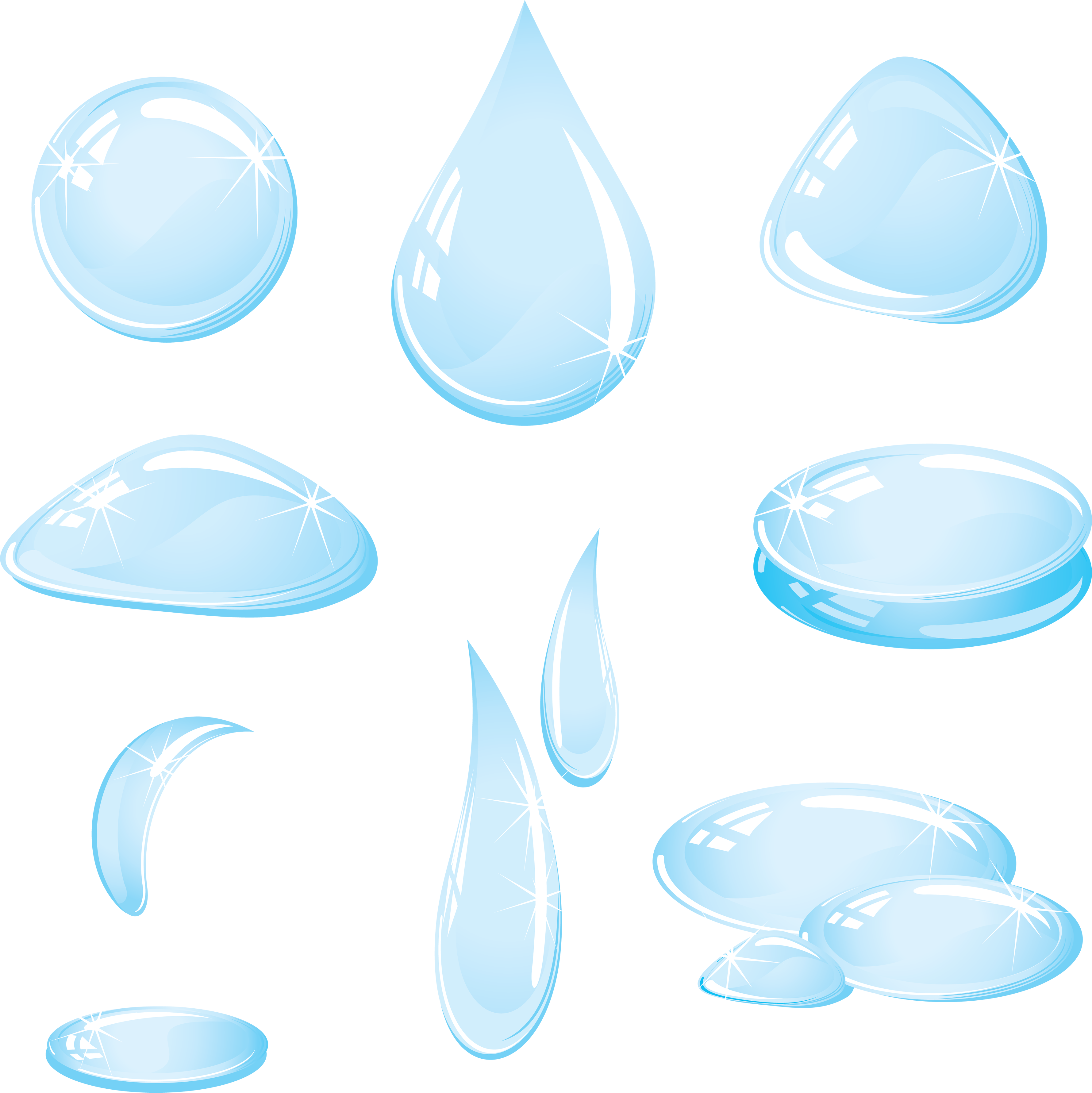 Waves clipart three. Water drops isolated stock