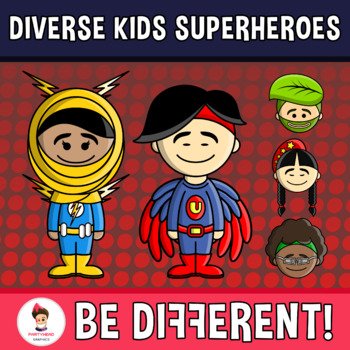 superheroes clipart diverse