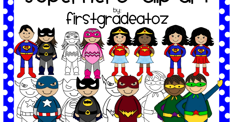 superheroes clipart first grade