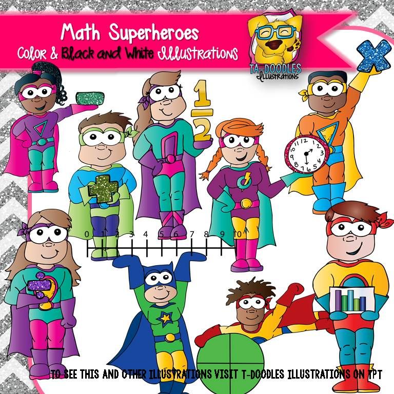 superheroes clipart math