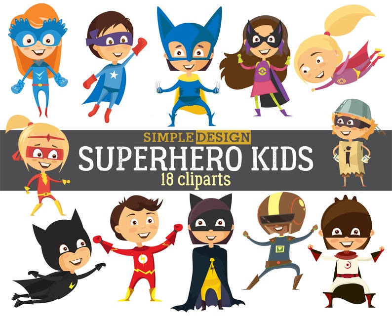 superheroes clipart simple