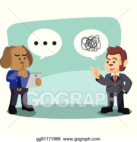 Vector stock business dog. Support clipart coworker