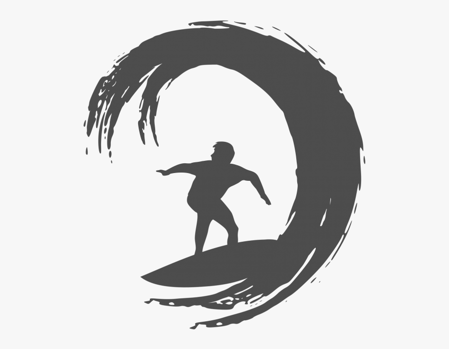 surfing clipart black and white