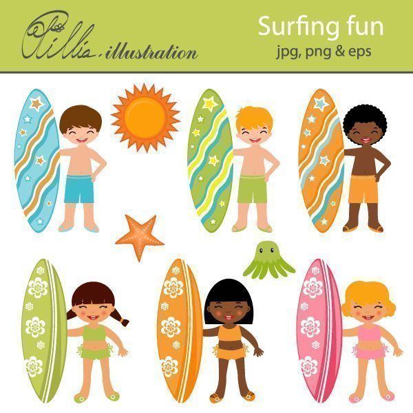 Fun for the door. Surfing clipart cute