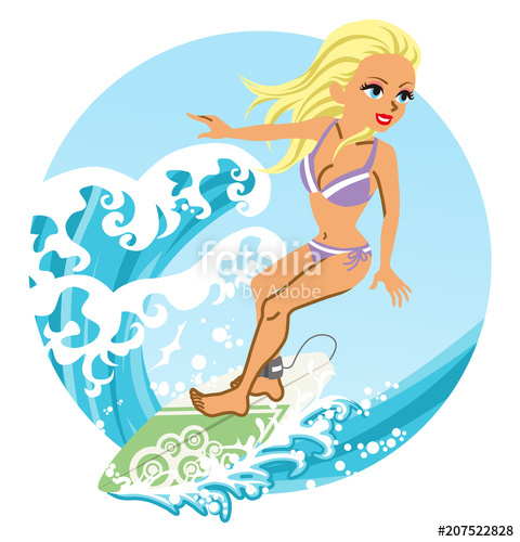 surfing clipart female surfer