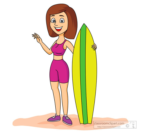 surfing clipart female surfer