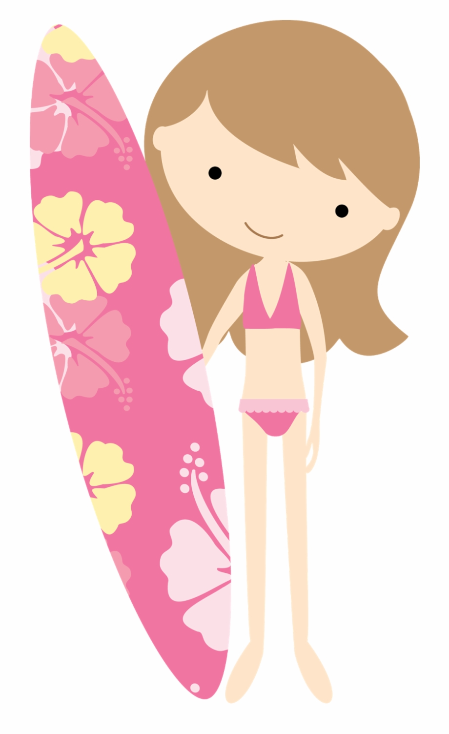 Surfer girl girls birthday. Surfing clipart pink