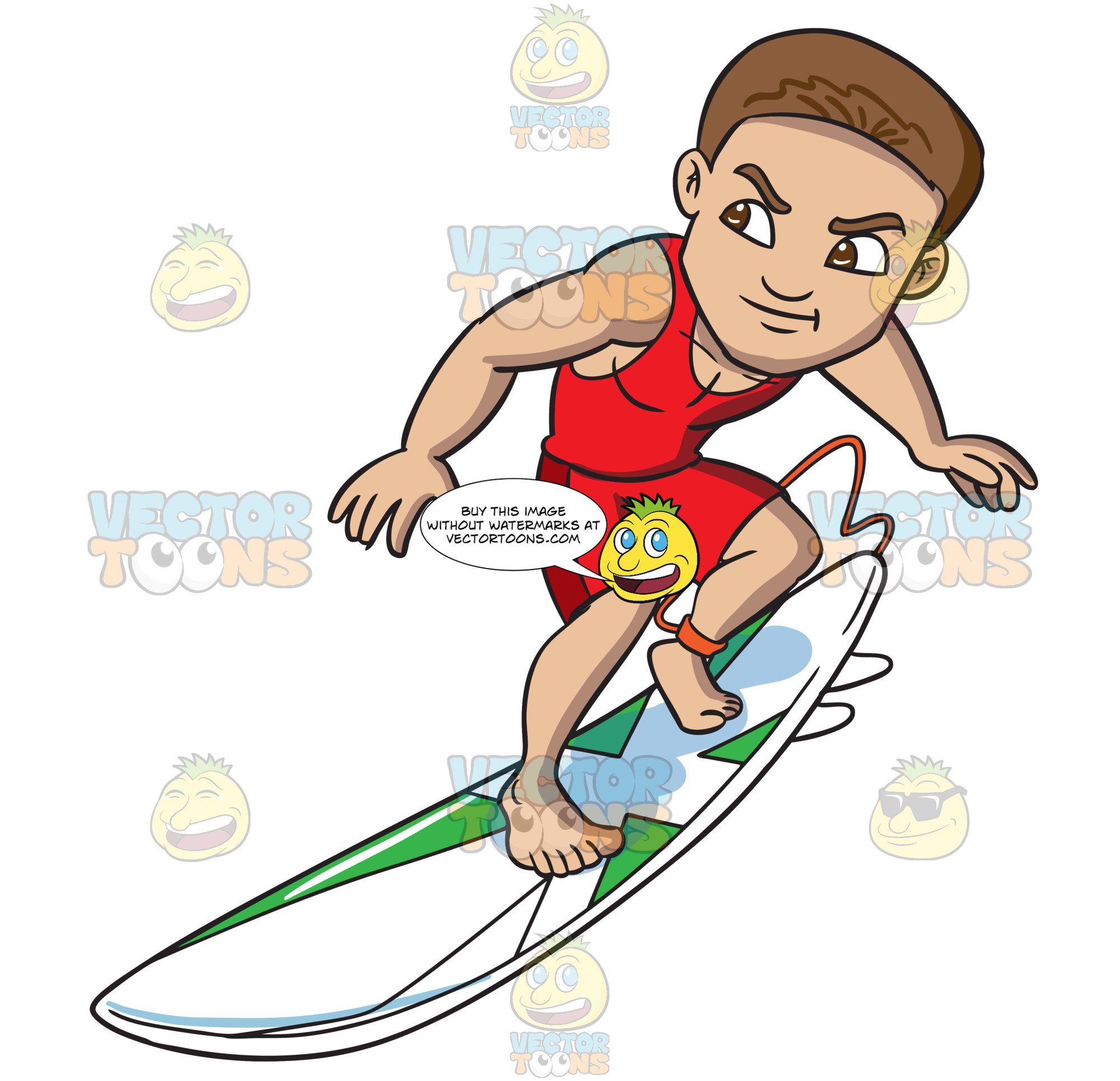surfing clipart red