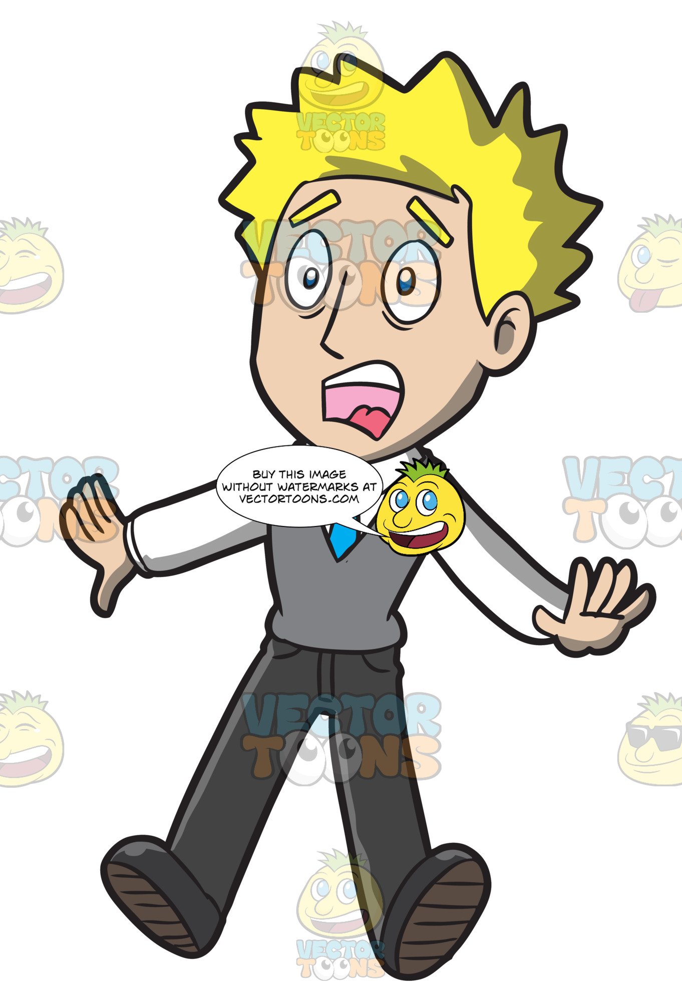 Surprise clipart horrified. A man in shock