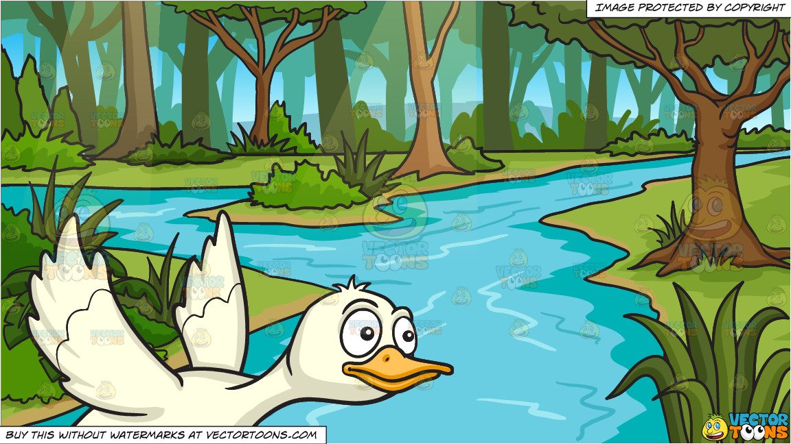 Swamp clipart backdrop jungle. A flying duck and