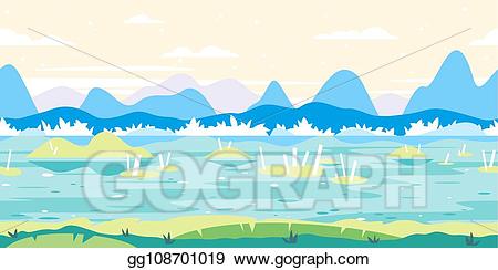 Vector art game flat. Swamp clipart background