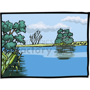 Swamp clipart blue lake. Landscape royalty free 
