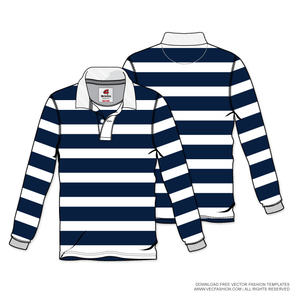 Mens vector template fashion. Sweatshirt clipart rugby shirt