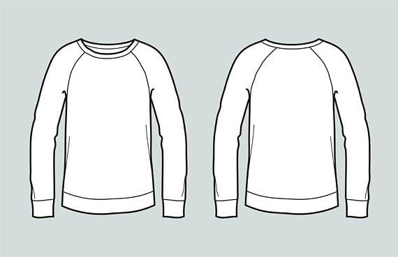 Sweater vector fashion flat. Sweatshirt clipart sketch