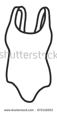 swimsuit clipart black and white