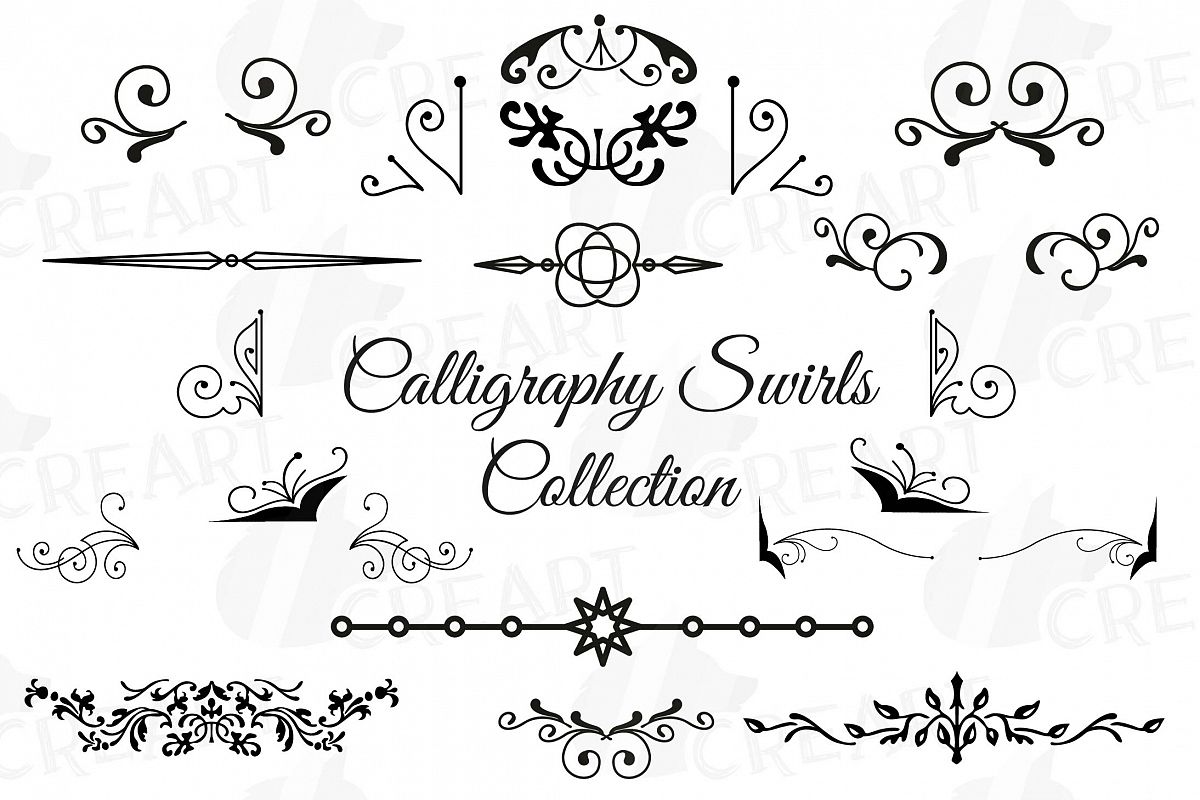 swirl clipart calligraphy