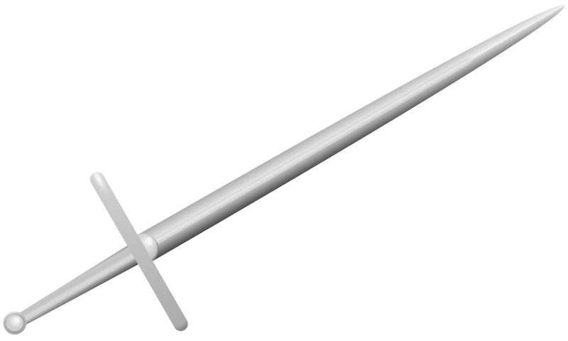 Knightly free content clip. Sword clipart gray